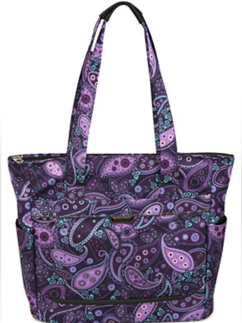 NWOT RICARDO BEVERLY HILLS MAR VISTA SHOPPER TOTE BAG PURPLE PAISLEY 18" TRAVEL